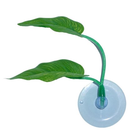 Kunstig planteblad hængekøje fisk hvile overløb seng akvarier fisk tank blade med sugekop, grøn, akvarium tilbehør