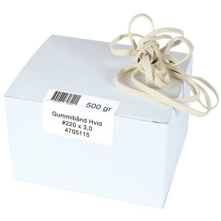 Gummiband 220x3mm vita 0.5kg 315/fp - Lyreco - Emballage och lagerutrustning - Bindgarn gummiband och stift - Gummiband