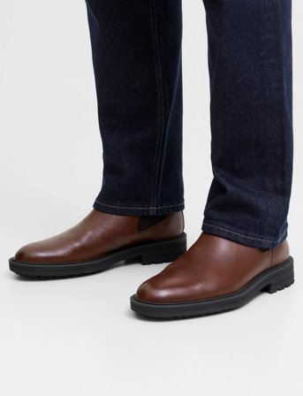 Jack & Jones Jfwhoskins Leather Chelsea Sn - Brown - 45