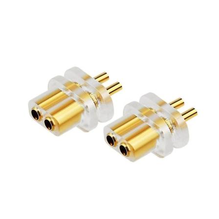 2 stk 2-pinners 0,78 mm hunnkontakt dobbel nålkontakt øretelefon konveks hunnkontakt for 0,7-0,8 mm M