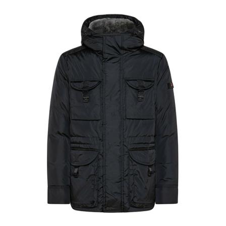 Peuterey, Urban field jacket with fur collar Zwart, Heren, Maat:XL,nylon