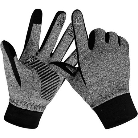 Talvikäsineet pyöräilyyn ja ulkoiluun - Tuulenpitävät lämpimät käsineet, jotka sopivat MTB-pyöräilyyn, golfiin ja juoksuun - Harmaa koko M