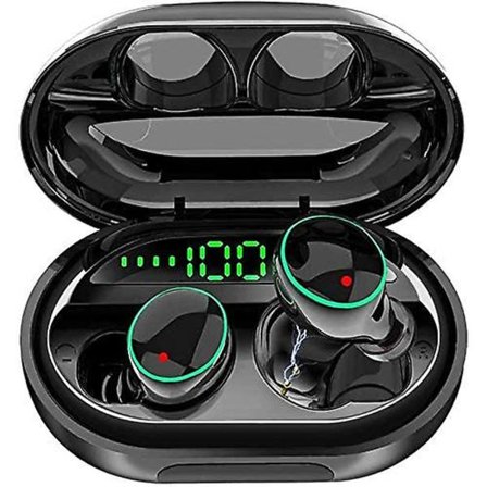 5.0 trådlösa öronsnäckor med mikrofon för sport, kompatibel med iPhone Android, Cvc8.0 trådlösa hörlurar med brusreducering, vattentät Ipx8, Hi-fi 3d 