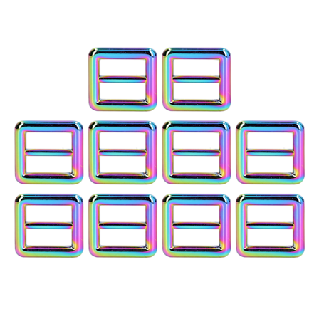 10 st Justerbara Glidspännen Bekväm Användning Hög Praktisk Anti-Rost Stadiga Metall Glidspännen för DIY Hantverk Väskor 25mm