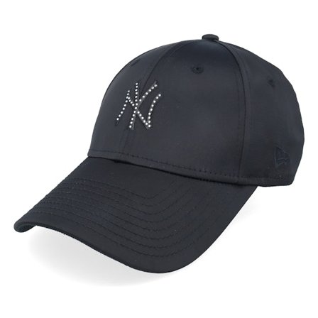New Era - MLB - Black - adjustable - Cap - New York Yankees Womens Satin Rhinestone 9FORTY Black Adjustable - Hatstore