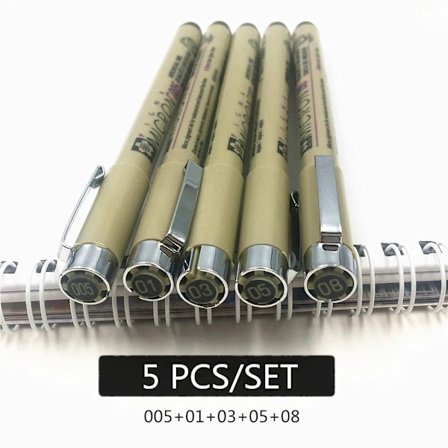 Pigma Micron Penna Nål Mjuk Pensel Ritningsliner Pennset Pensel Konstmarkörer