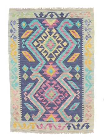 Tecidos À Mão Kilim Afegão Old Style Tapete 84X121 Lã Pequeno