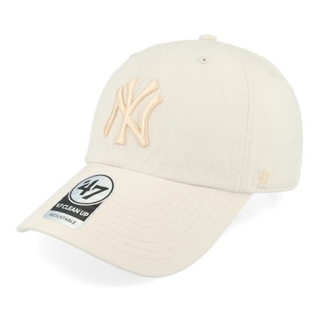47 Brand - Beis unconstructed Gorra - New York Yankees Clean Up Natural M Dad Cap @ Hatstore