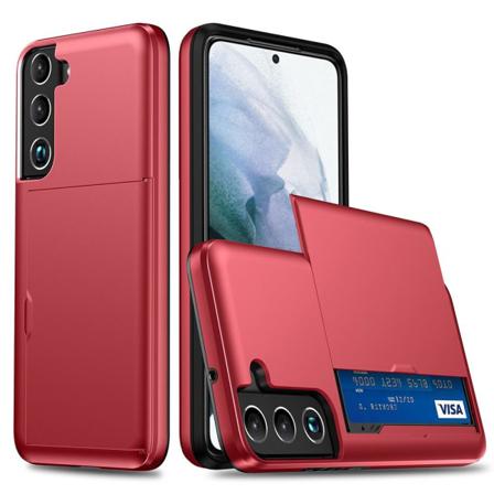 Samsung Galaxy S22 Plus Skal Hybrid Med Kortfack Röd