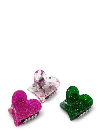 Heart Mini Claw Pack Accessories Hair Accessories Hair Claws Monivärinen/Kuvioitu Becksöndergaard