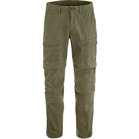 Fjällräven Men's Abisko Hybrid Trail Trouser Zip-off Trousers in Laurel Green | Size: 32"/32", Organic Cotton