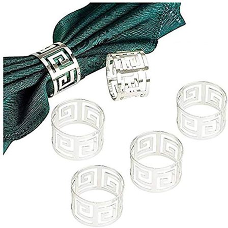 Servettringar och hållare, 6/12 stycken metallservettring servett Lo