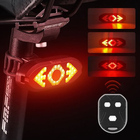 Cykelbaklykta med Blinkers, Trådlös Fjärrkontroll LED Bik