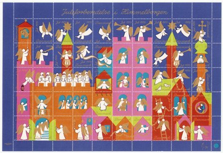 Danmark - Julemærkeark 1970 - Utakket på den venstre side - Ubrugt eller foldet