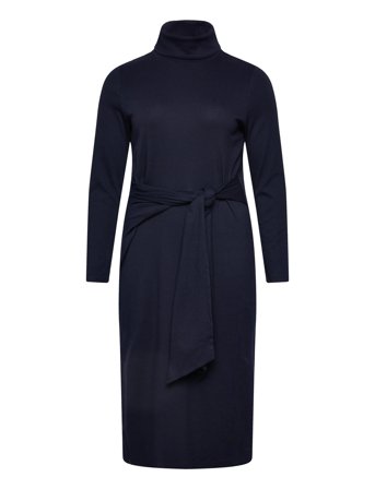 Lauren Women Tie-Front Turtleneck Dress - Navy - 54-56