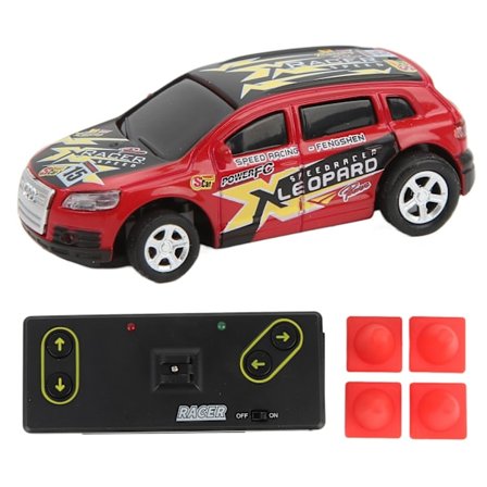 Mini RC -ajoneuvokilpailu 4-suuntainen drift-auto 1:64 taskukokoinen kaukosäädinlelu sisä- ja ulkokäyttöön 3+ lapsille punainen