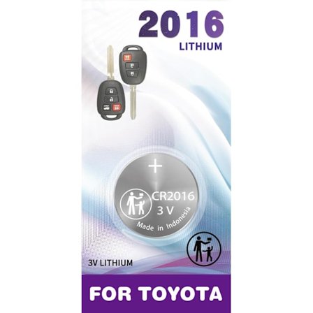 CR2016 Kaukosäätimen paristo OEM-korvaus Toyota-kaukosäätimelle, sopii avainkoteloon/kuoreen/Prox:iin 2013-2021 Camry Corolla Highlander Prius