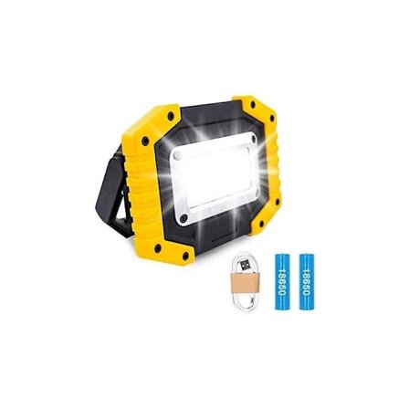 Oppladbar LED-bygglampe - Rrojector batteridrevne sikkerhetslamper 30W med 3 COB flomlysmoduser for camp,A