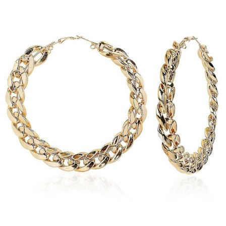 Store runde creol-øredobber - Gylne øredobber for bryllup, ball og fester