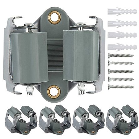 3-delt Enhetsholder, Kosterholder, Verktøyholder, Hageverktøyholder, Fjærstål - Enkel Montering/Klemmefiksering/Veggfeste/Hurtigutløsning (6)
