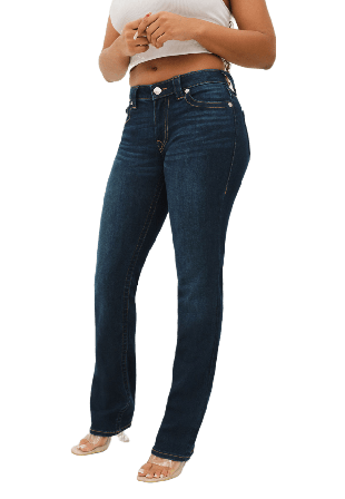 True Religion Billie Mid Rise Straight Jeans Dam Blå W25/L32