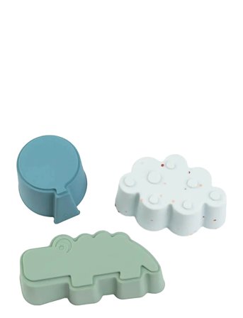 Done by Deer Silicone Shapes 3 Pcs Happy Clouds Blue - Multi/patterned - CROCO:10X 5.5X H 4CM.CLOUD:8X 5X H 4CM.BALLOON:5.5X 5X H 4CM