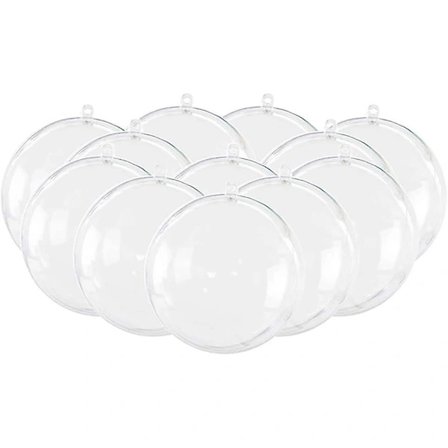 /EA/12-pak DIY Gennemsigtige Plastikkugler til Fyldning, 3 Forskellige Størrelser, Gennemsigtigt Badebombeform Sæt til Jul, Bryllup, Fest, 