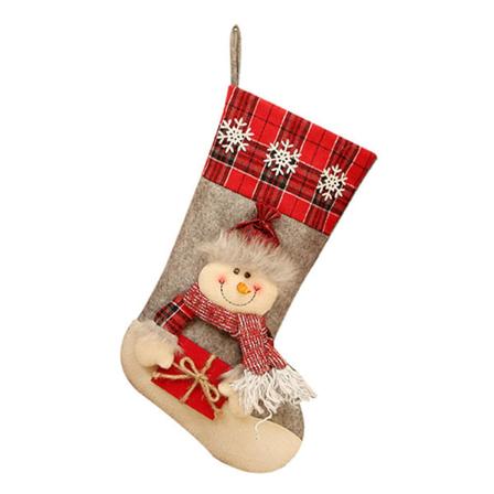 Julstrumpa med snodd Söt älg Santa Claus Snowman Strumpor Väska Hängande prydnad Po H10Y Snowman