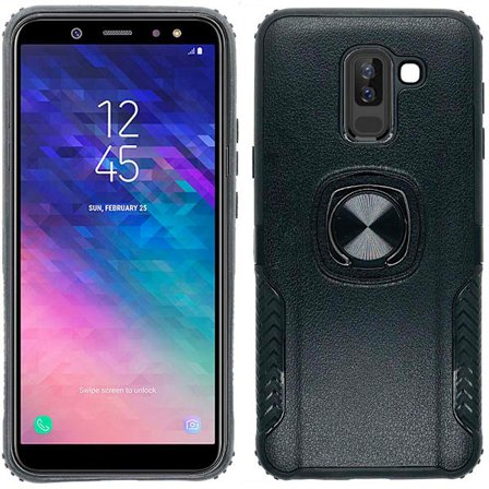 Samsung A6 Plus - Praktiskt Skal med Ringhållare (LEMAN)