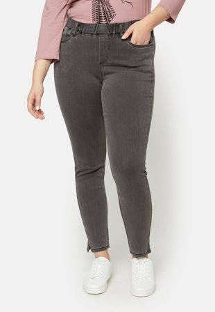 CISO - Sofia 7/8 Stræk Jeans - Grå - Curvy Slim Fit / Elastik i Taljen