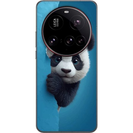 Kompatibelt Mobildeksel til Xiaomi Xiaomi 15 Ultra Søt panda som ser ut gjennom papir i en myk 3D-illustrasjon