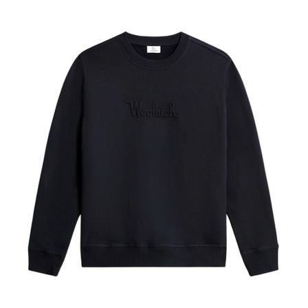 Woolrich, Niebieski Sweatshirt with Embossed Logo Niebieski, Mężczyzna, Rozmiar: S