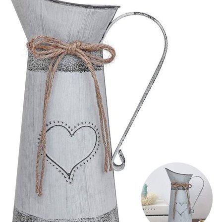 Vintage blomster vase hjerte melkekanne jern blomsterpotte shabby chic dekorativ landsted