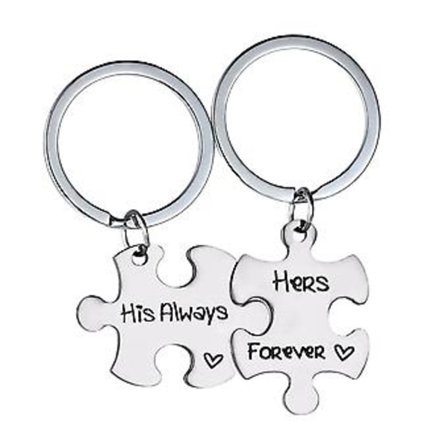 2 st/set Ringar Par Valentinsdag Nyckelring Årsdagspresent Kärlek Nyckelring Par Pusselbit Nyckelring Trendiga Presenter