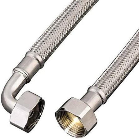 Förstärkt flexibel vatteninloppsförlängning (90° inlopp, för tvättmaskin