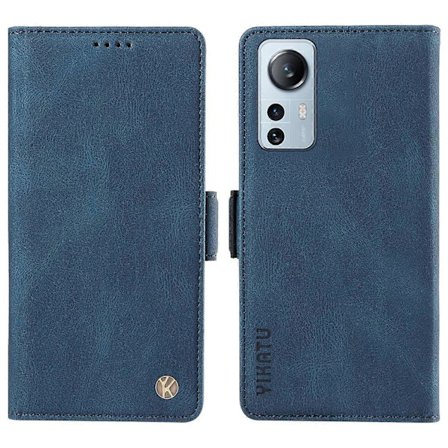 YIKATU YK-005 För Xiaomi 12 Lite 5G Hud-känsla Telefonskal PU Läder Ställ Skal Plånboksfodral