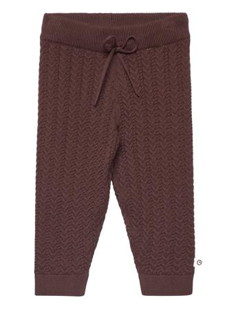 Knit Cable Pants Baby Joggebukser Pysjbukser Brun Müsli By Green Cotton