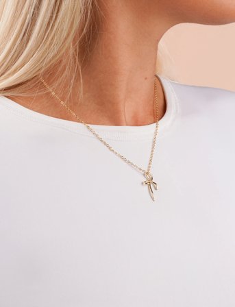 SNÖ of Sweden Ribbon Small Pendant Neck 42 G/Clear - 42 Cm - Gold - 42 CM