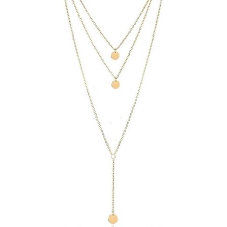 Fdesigner Moderne Lagdelte Lange Halskæder Mønt Vedhæng Halskæder