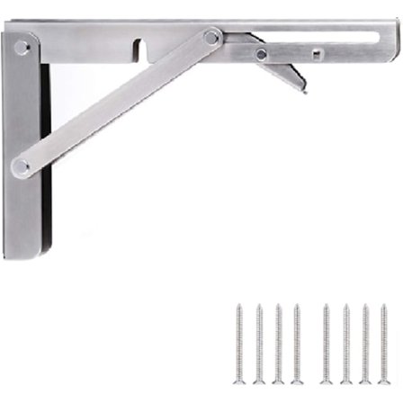 Kiillotettu ruostumattomasta teräksestä valmistettu taittuva hyllynkannatin, kelluva seinäkiinnike suorakulmainen kannake, työpöydälle (304 