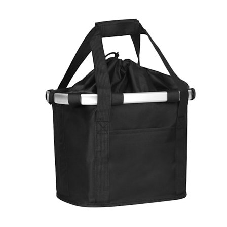 Aftagelig Cykelkurv Cykel Front Lærredskurv Bæretaske Kæledyrstransportør Aluminiumlegering (Sort),Velegnet til styrdiameter 22,7-32 mm