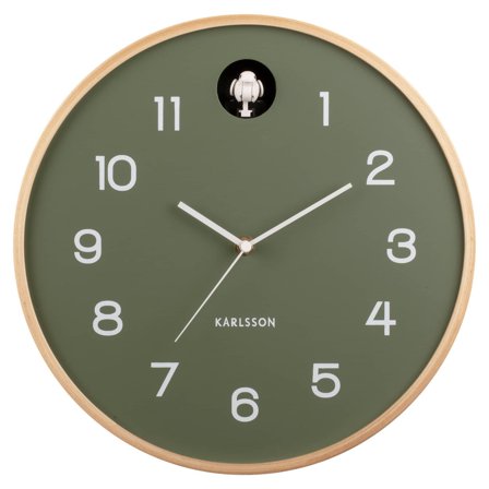 Karlsson Natural Cuckoo vægur 31,5 cm, grøn | KitchenOne