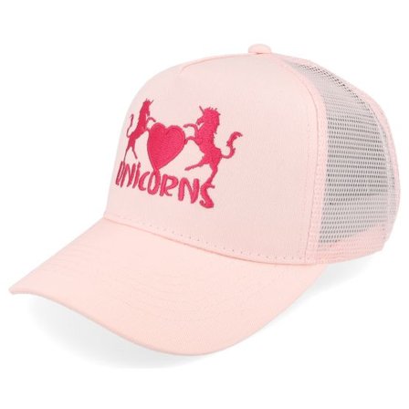 Unicorns - Rosa trucker Keps - Kids Unicorns Heart Pastel Pink/Pastel Pink A-Frame Trucker @ Hatstore