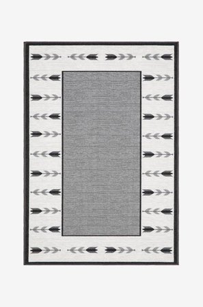 KM Home - Gummerad matta Tulpan - Grå - Slätvävda mattor - 80X150 - Från Homeroom