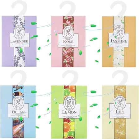 6 st påsar med hängande påsar garderob garderob rum garderob dofter badrumskorg, aromaterapi påse, naturlig maldämpande, 6 st