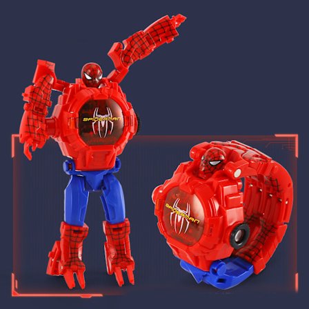 Plastisk deformasjonsklokke med elektroniske komponenter, tegneserieprojeksjonsrobot, armbåndsur Kompatibel med gutter og jenter