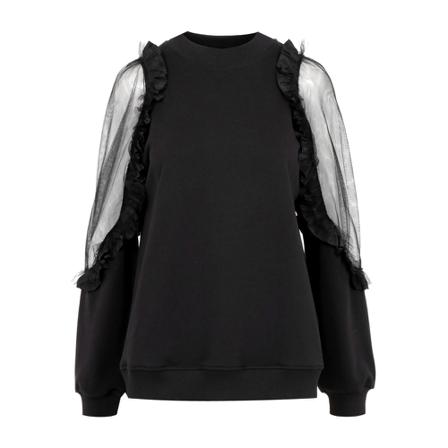 Msgm Sweatshirts svart, Dam, Dam, Storlek: L