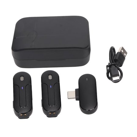 2.4G langaton Lavalier-mikrofoni, kaksoispakkaus, tyyppi C, mini-klipsimikrofoni, melunvaimennus videotallennukseen