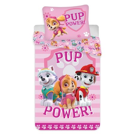 Paw Patrol Pup Power bäddset 140×200 cm, 70×90 cm