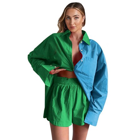 Kvinnors 2-delade Lounge träningsoverall Shirt Outfit Set